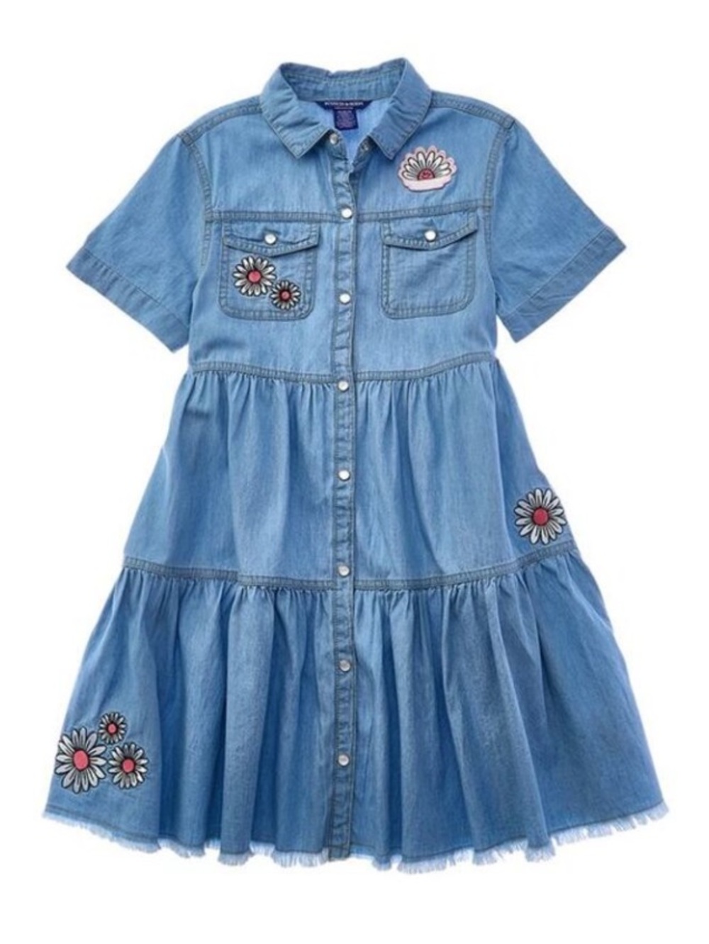 Scotch & Soda Girls  Lightweight Denim Dress, Blue